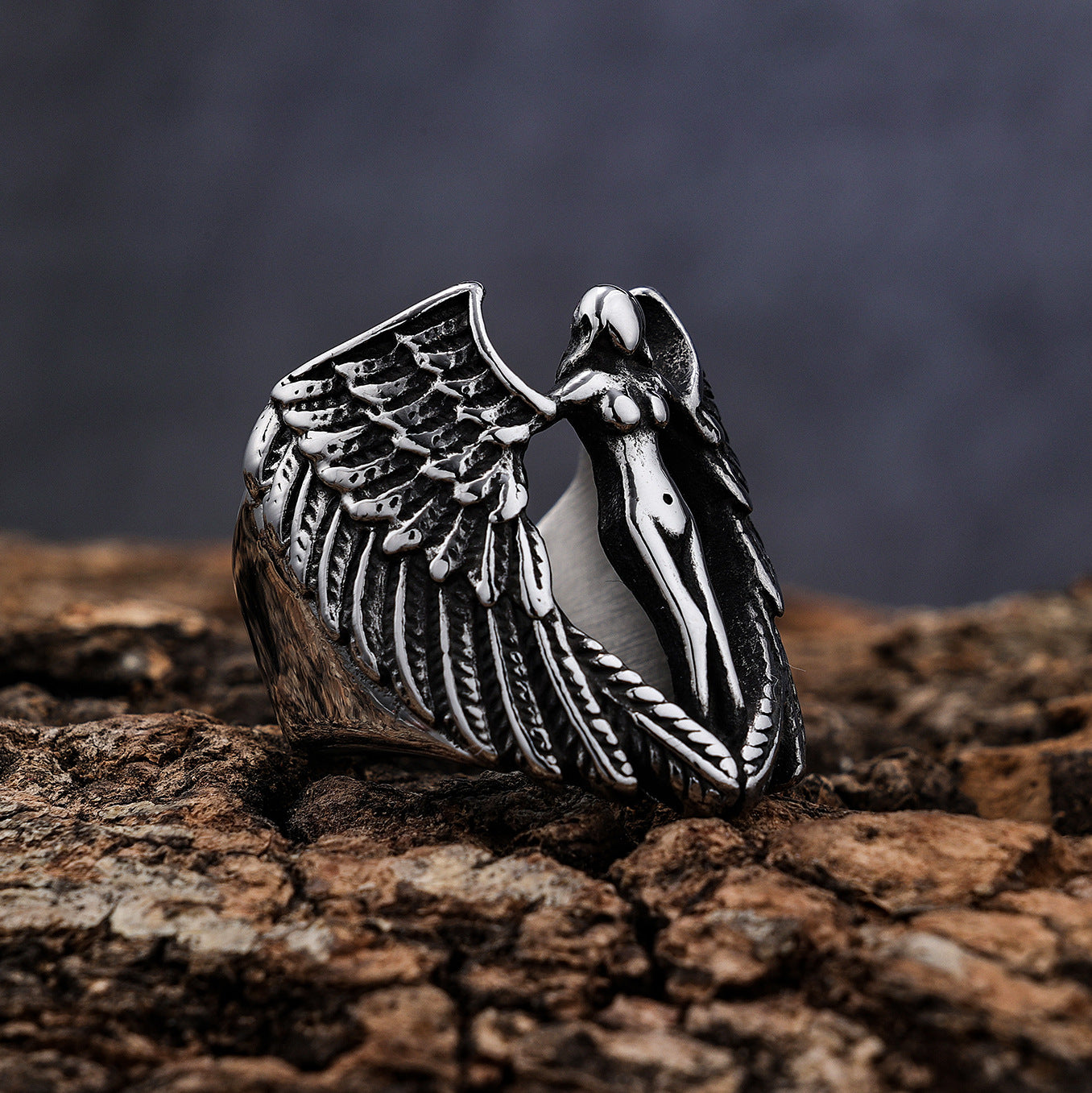 Personalized goddess wing shape ring